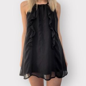 Nwt CYNTHIA ROWLEY Black Tie Ruffle Top (Sz L / XL)